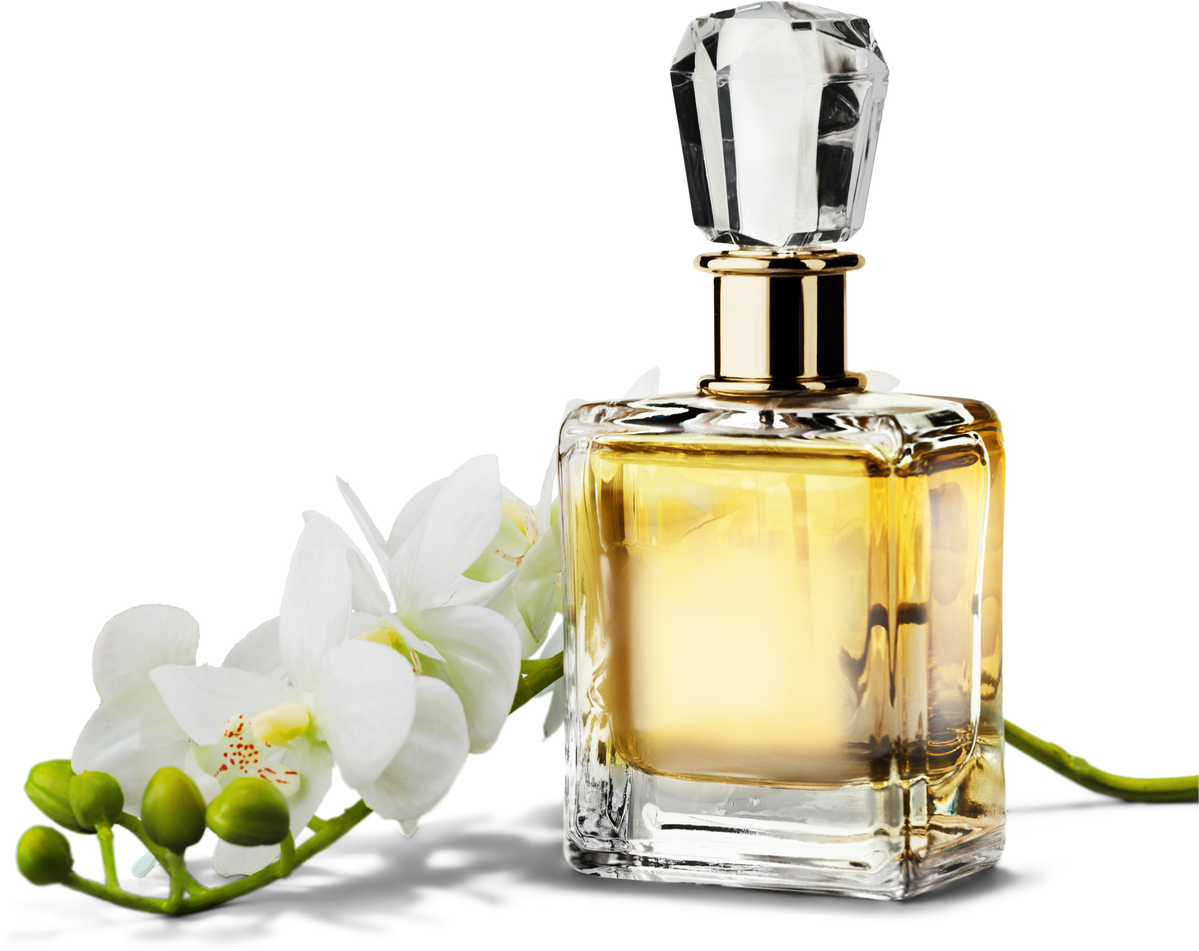 Glass Perfume Bottle with Flower